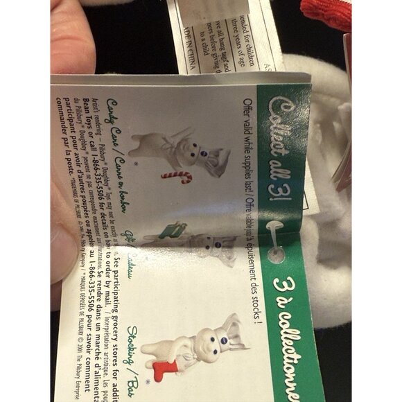 3 Vtg Pillsbury Doughboy Mini 6" Plush Stuffed Bean Bag Doll Toy Holiday - Picture 9 of 10